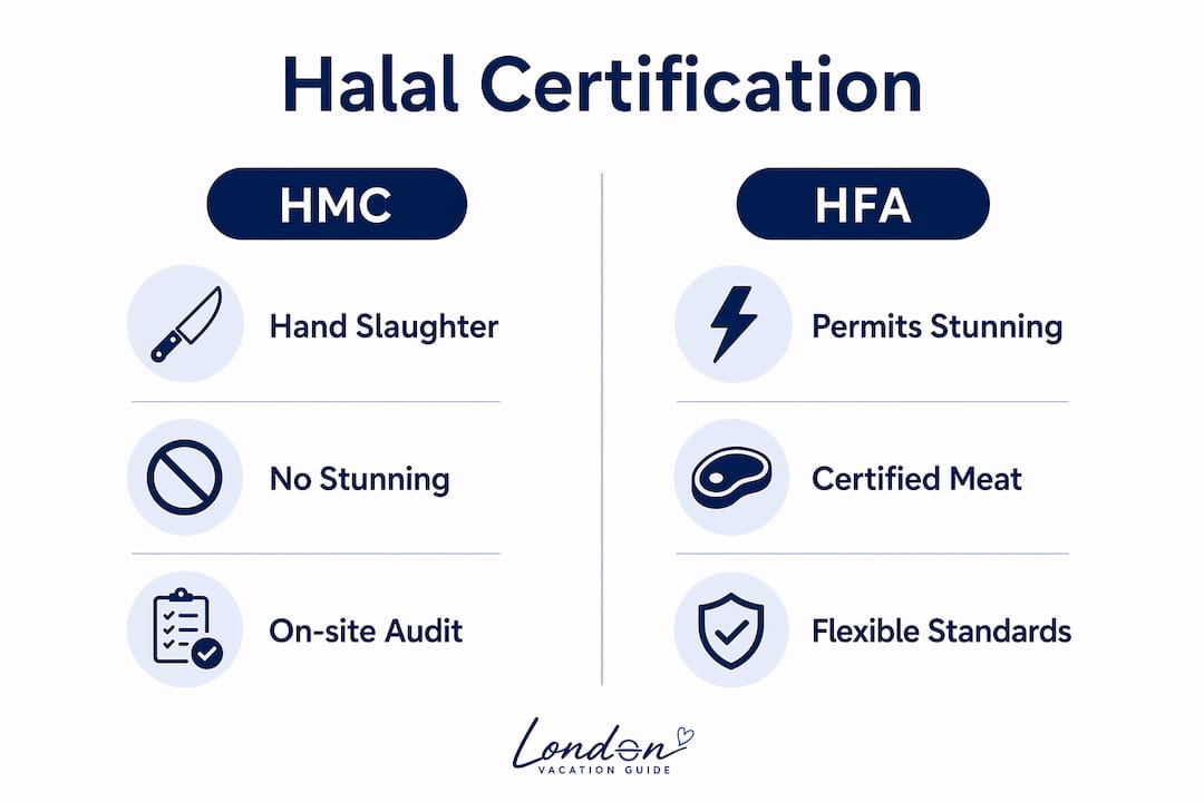 Infographic comparing HMC and HFA halal certifications