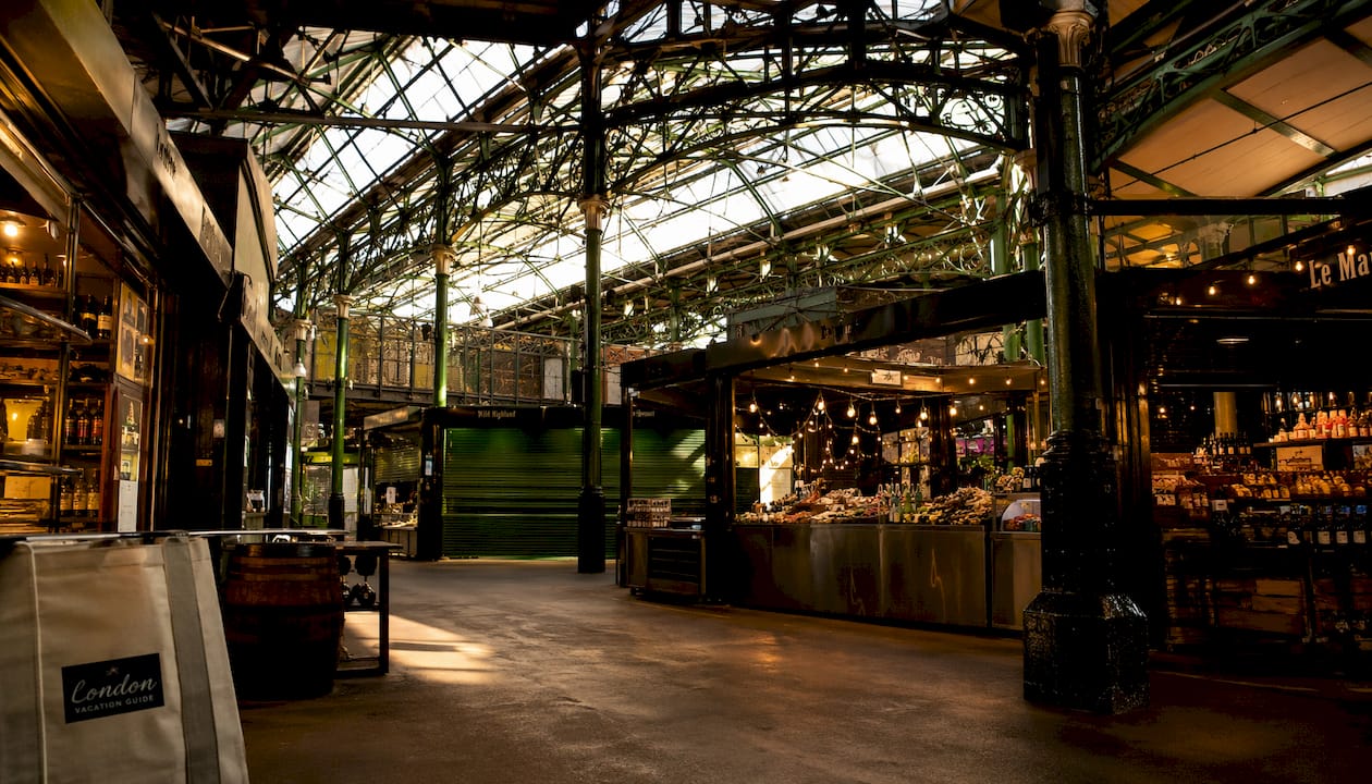 Victorian ironwork structure inside Borough Market