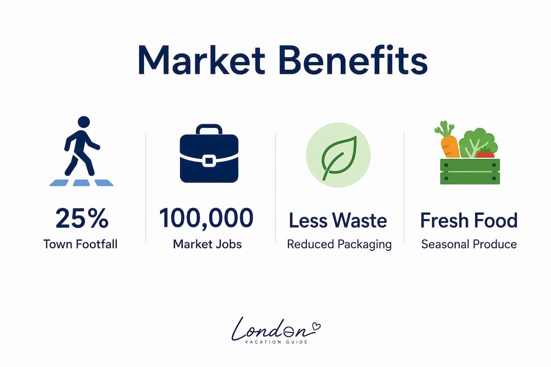 Infographic showing key benefits of local markets